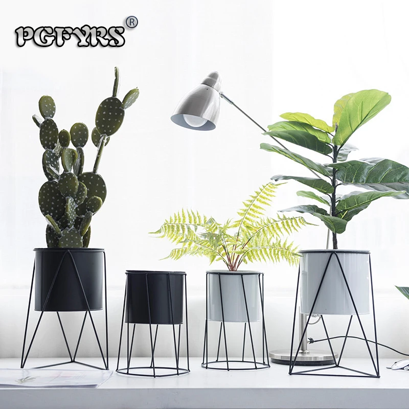 

2019 NEW Creative Iron Geometry Simple Fashion Flower Pot/Flower Frame Integration bonsai pot plant pot stand succulent pot