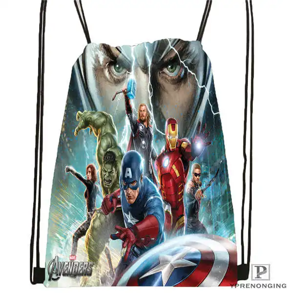 Drawstring Backpack Custom Человек-паук Мстители походная сумка на шнурке Cute Daypack Kids Satchel(черная спина) 31x40 cm#180611-01-27 - Цвет: Drawstring Backpack