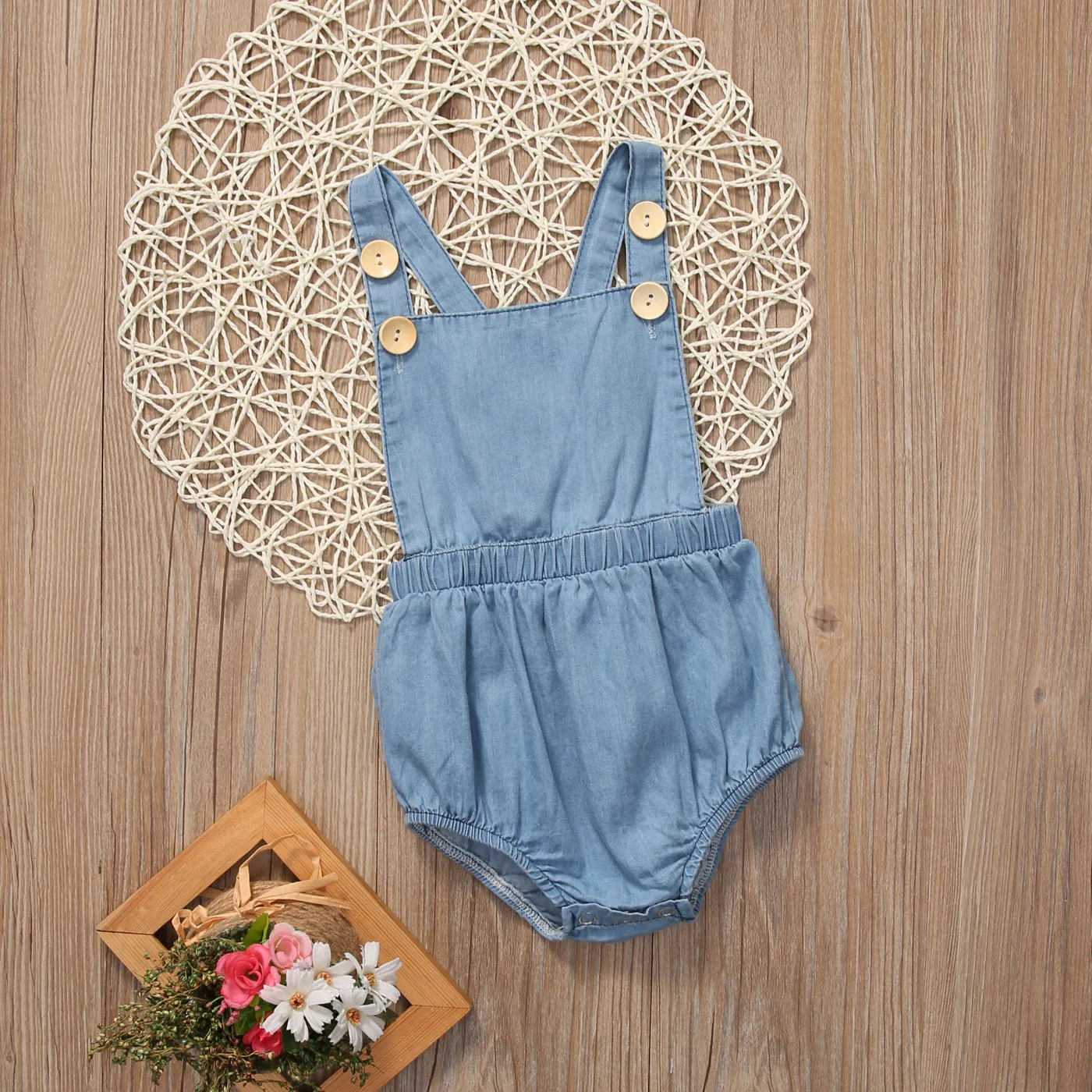 Hi Baby Store летние однотонные синие хлопковые Боди без рукавов для маленьких