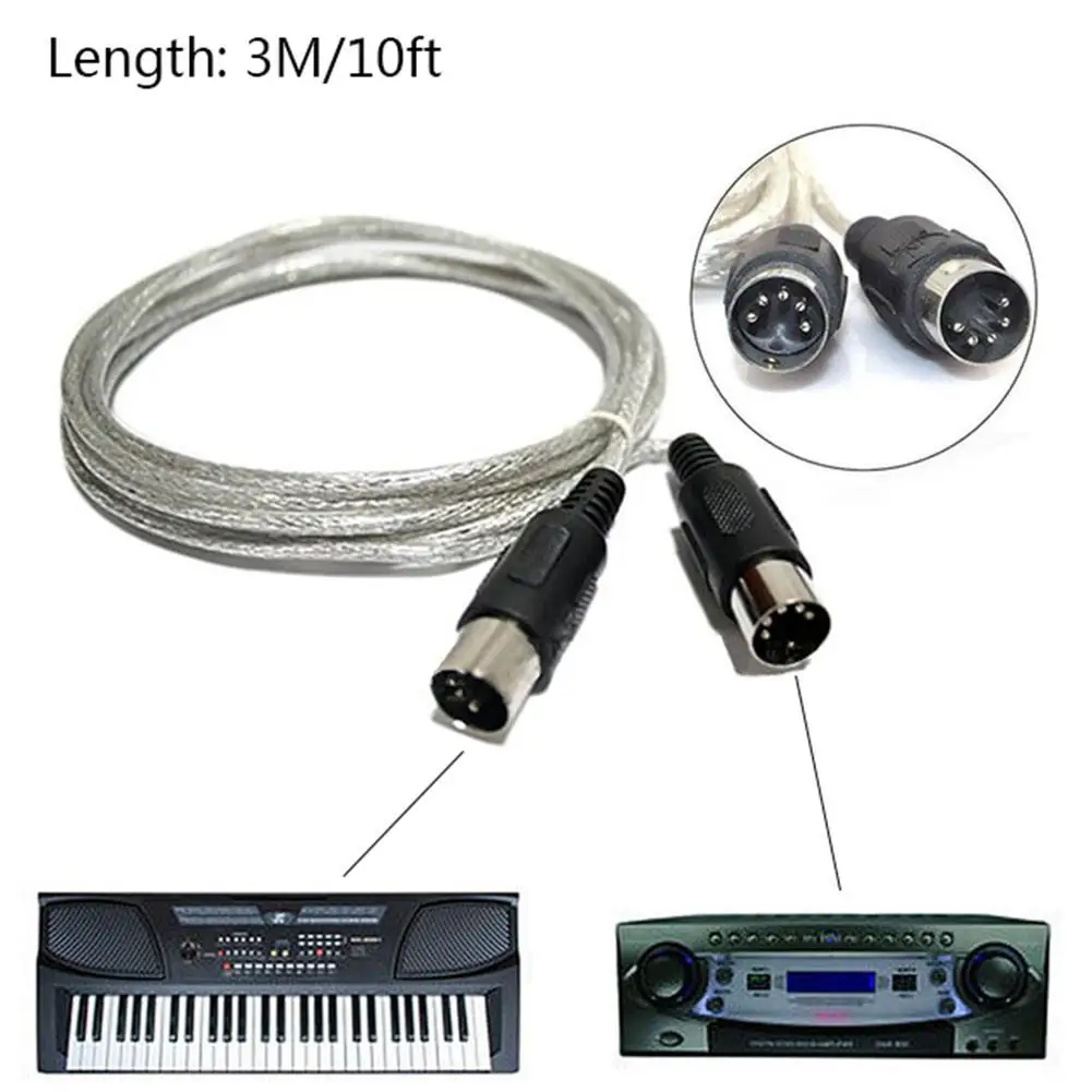 

3M/10ft MIDI Extension Cable Male To Male 5 Pin Plug Connector Synthesizer Piano Teclado Musical Midi Controller Piano Keyboard