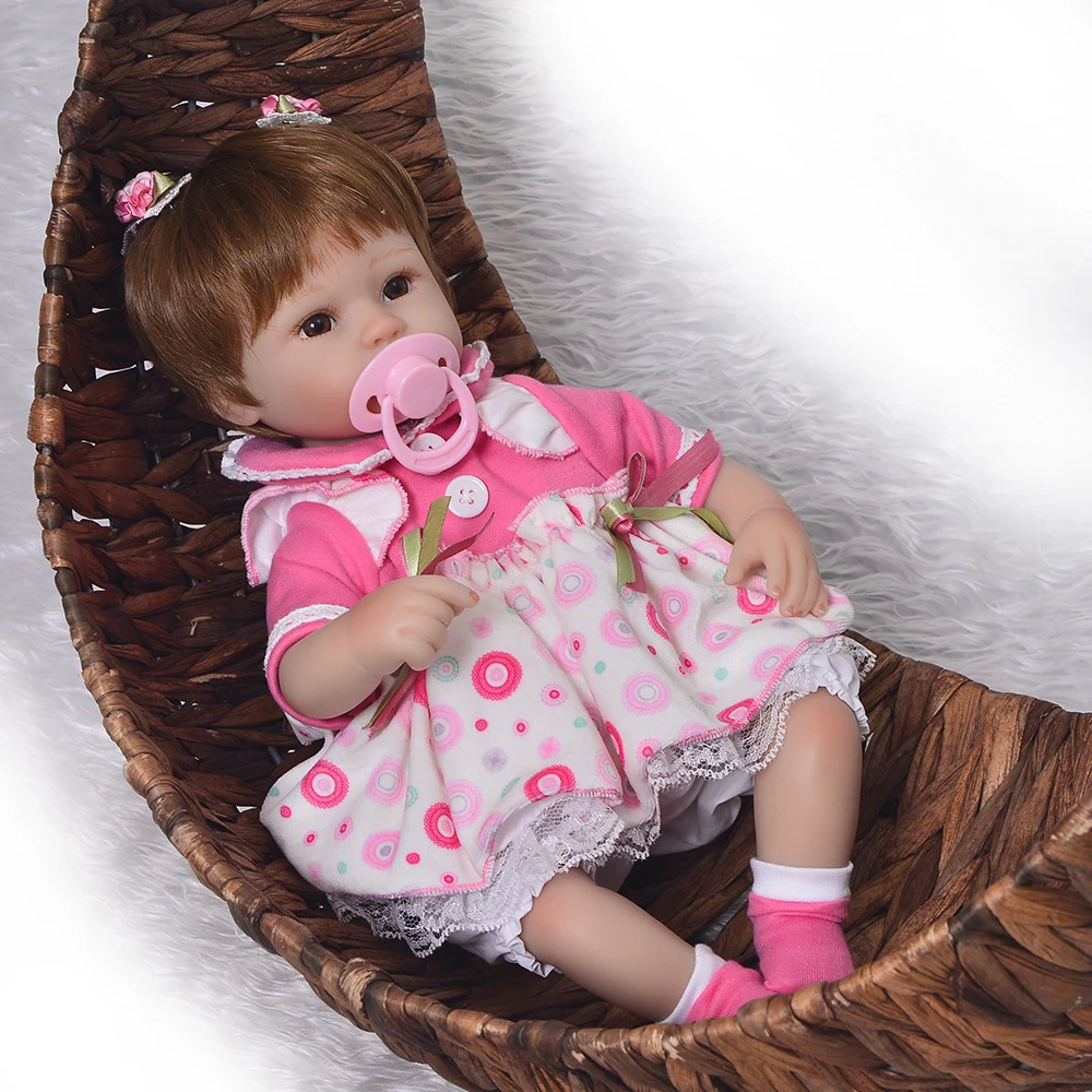 KEIUMI Горячая 17 дюймов Reborn Baby Doll игрушка мягкая силиконовая Реалистичная живая принцесса младенцы кукла для детей день рождения Рождественский подарок