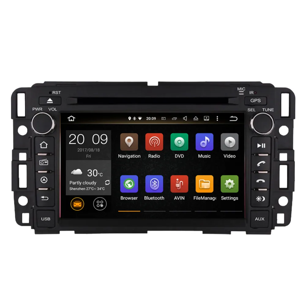 Cheap Android 8.0 Octa Core 4GB RAM Car DVD Multimedia Player with Big USB AUX For GMC Yukon Tahoe Acadia 2007-2012 GPS Navigation 4