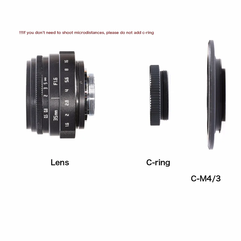 Фуцзянь 35 мм f/1 6 CCTV II cine объектив камеры для M4/3/MFT Крепление и адаптер Комплект