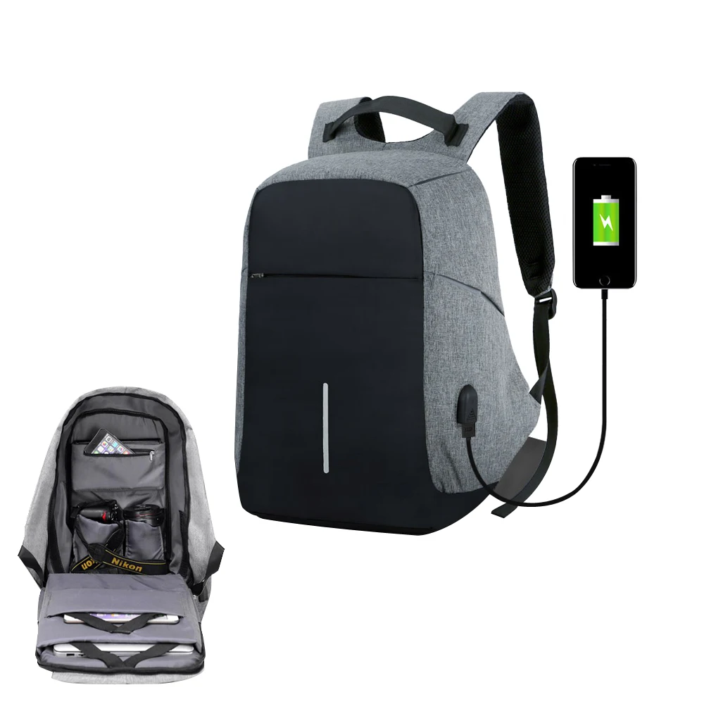 

USB Charge Anti Theft Waterproof Men's Business Backpack Women Travel Bag Male Security 15 Inches Laptop Teenager School Bagpack