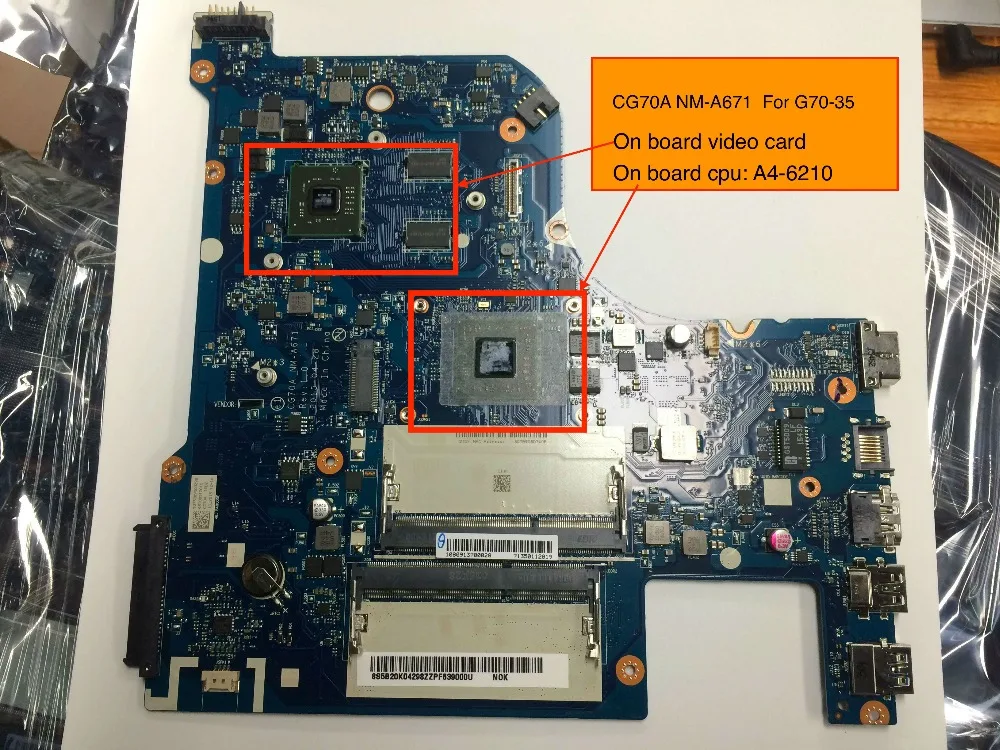 Free shipping New for Lenovo G70-35 motherboard CG70A NM-A671 main card with A4-6210 CPU on board video card Free shipping New for Lenovo G70-35 motherboard CG70A NM-A671 main card with A4-6210 CPU on board video card