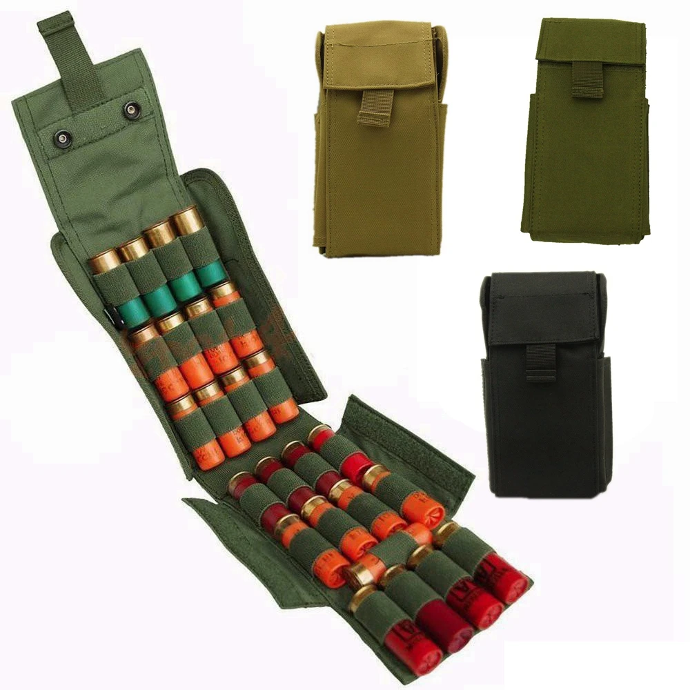 

5Color! Hunting Accessories Tactical MOLLE 25 Round 12 Gauge Shells Shotgun Reload Magazine Pouch