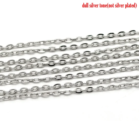Doreen Box Lovely Silver Tone Links-открытые Кабельные цепи фурнитура 4,5x3 мм, продается в партии 10 м(B15317