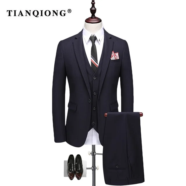 Aliexpress.com : Buy TIAN QIONG Man Suit Slim Fit 2018 New Arrival Blue ...