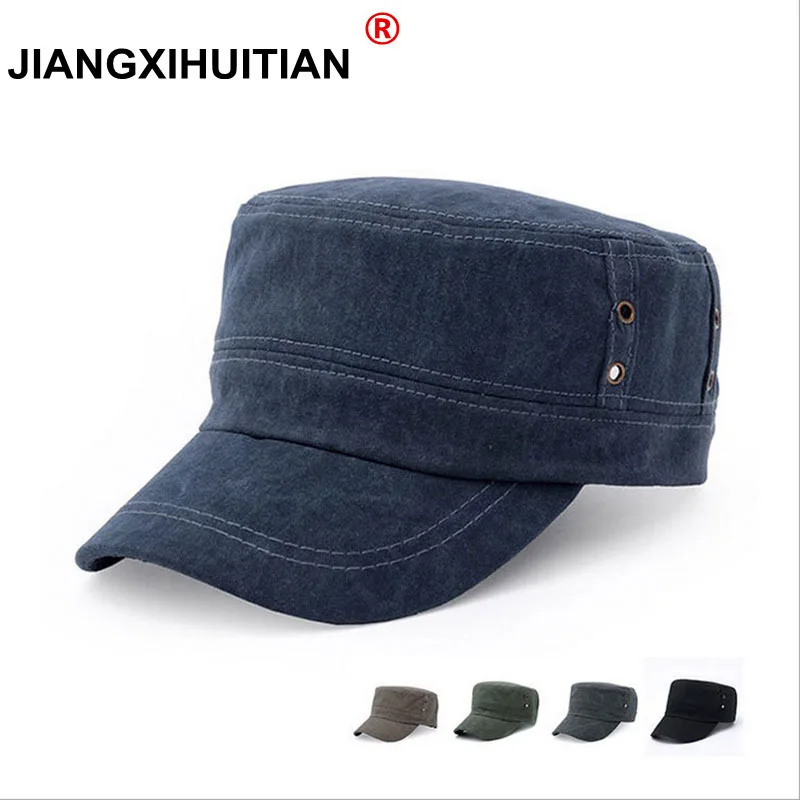 summer new Black Military Cap men tactical military hat Hats Gorra Plana Militar Cadet Hat flat cap free shipping