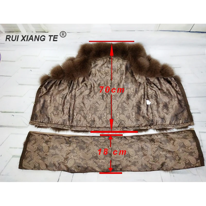 Женский Длинный жилет с натуральным лисьим мехом Rui Xiang Te бесплатная