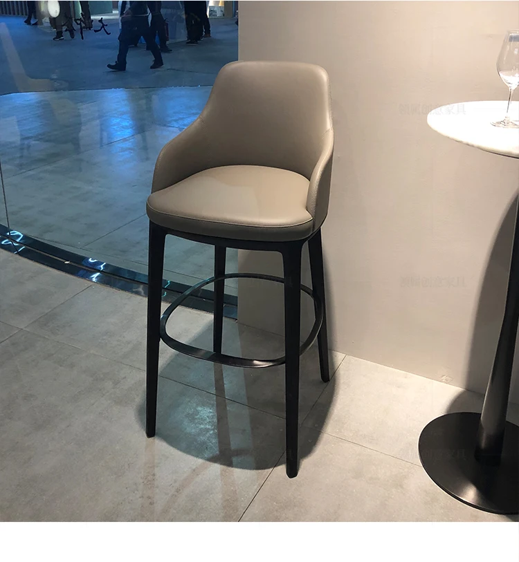 Луи Мода барные стулья минималистичные высокие ноги барный стул современный минималистский кожаный клуб Кафе Отель мобильный телефон магазин