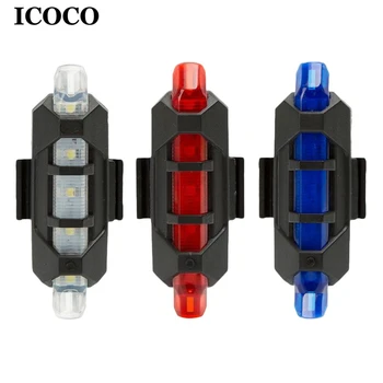 

3 Modes LED Singal Flashlight Rear Tail Light for Bicycle Warning Light Safety Lamp Waterproof USB Rechargeable