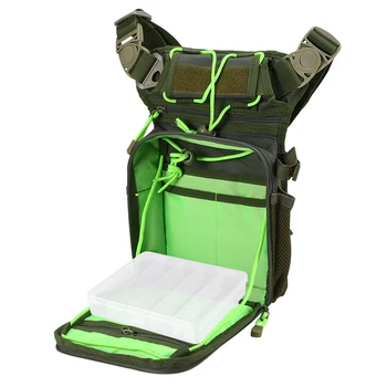 

Fishing Backpack Outdoor Multifunctional Fishing Tackle Bag Chest Pack Thigh Bag For Fishing with Utility Case Box