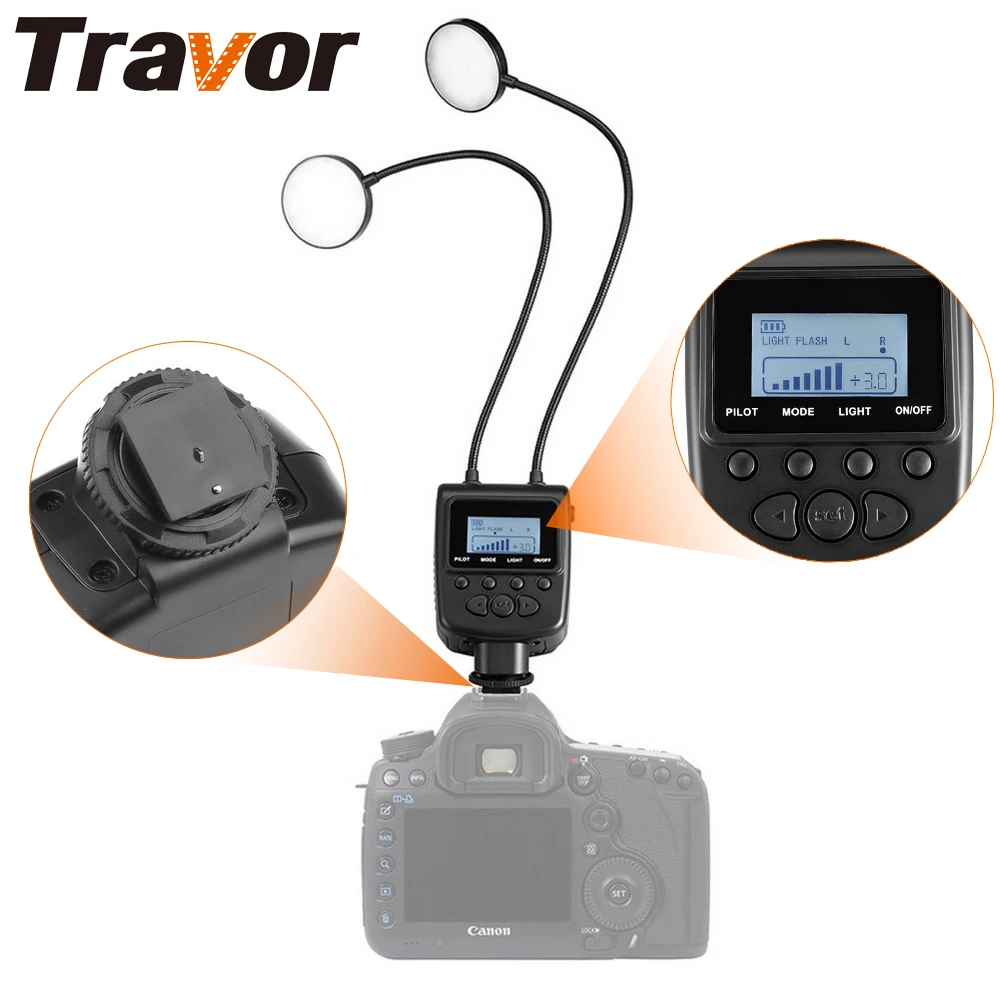 Travor Macro Ring Flash Light flexible adjustable angle lighting with