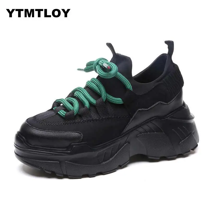 

Spring Autumn Women Casual Shoes Comfortable Platform Woman Sneakers Ladies Trainers Chaussure Femme Tenis Feminino 8CM 2019