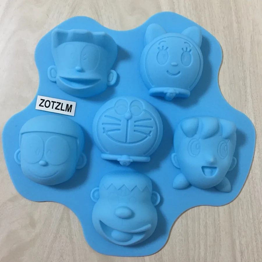 

1 Piece 6 Cartoon Animation Doraemon Theme Silicone Cake Molds Candy Making Tools Chocolate Making Molds TXG002