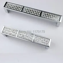 96mm galss diamond drawer pull knob shiny silver dresser handle pull chrome kitchen cabinet cupboard furniture