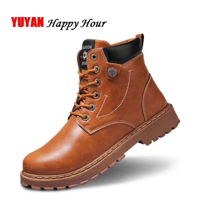 

2018 Autumn Winter Fashion Ankle Boots Men Winter Shoes Soft Leather Men's Boots Non-slip Outsole KA321