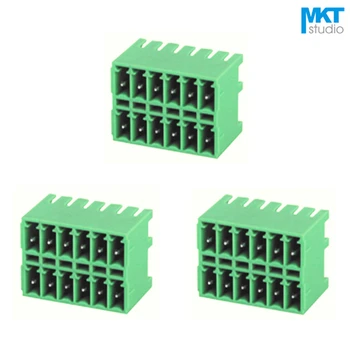 

100Pcs 16P 3.5mm Pitch Double-Row Right Angle Pin Male Pluggable PCB Electrical Screw Terminal Block 2x8P