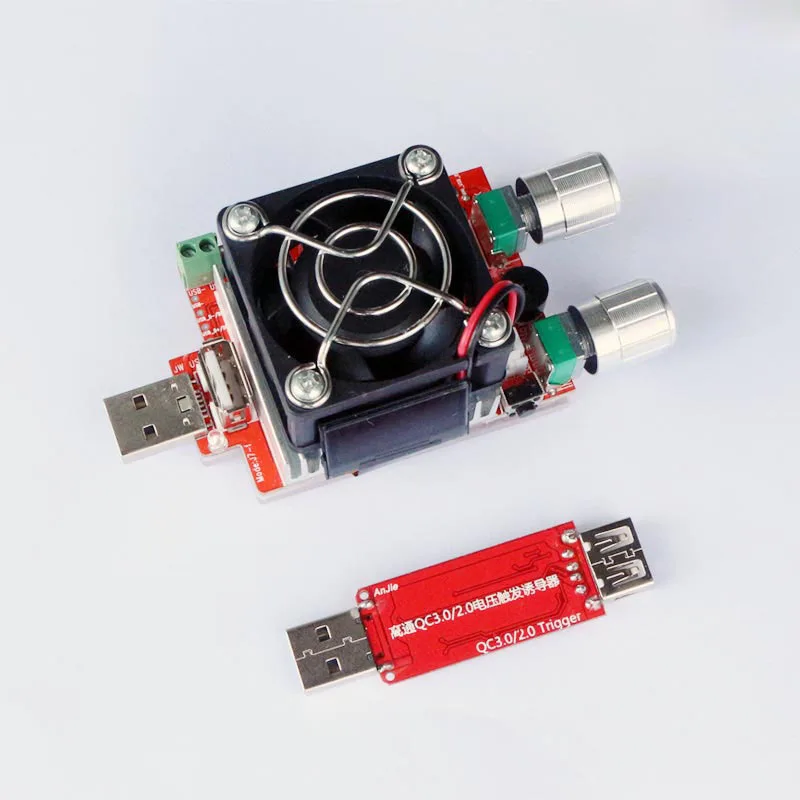 Billige 35 Watt konstantstrom doppel einstellbare elektronische last + QC2.0 3,0 löst schnell spannung usb tester voltmeter aging entladung
