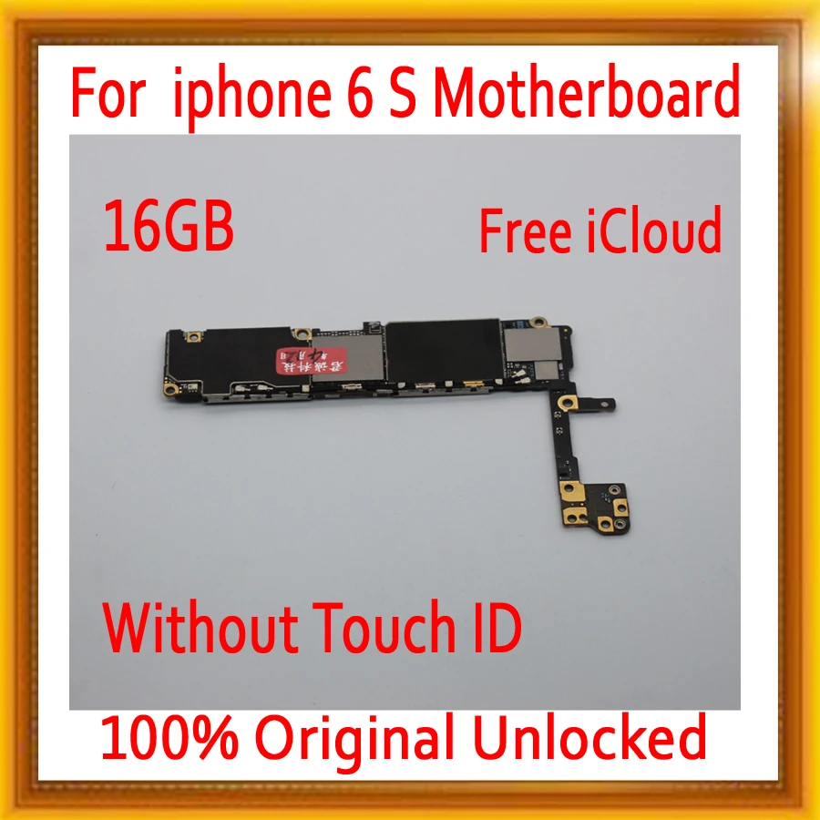 

16GB Free iCloud for iPhone 6S Motherboard without Touch ID,Original unlocked for iphone 6S Mainboards +Full Chips