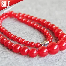 Новинка 6-14 мм природный красный халцедон ожерелье Женщины Девушки подарок Бусины круглые каменные DIY 18 дюймов модные ювелирные изделия Изготовление Дизайн торговля