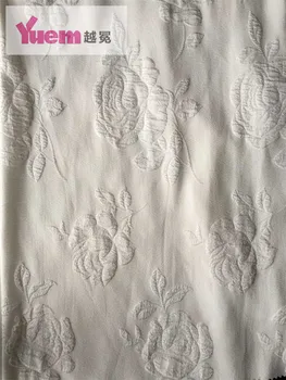 

Three dimensional concave convex large flower with root leaf rose jacquard spring and autumn handmade DIY fabric
