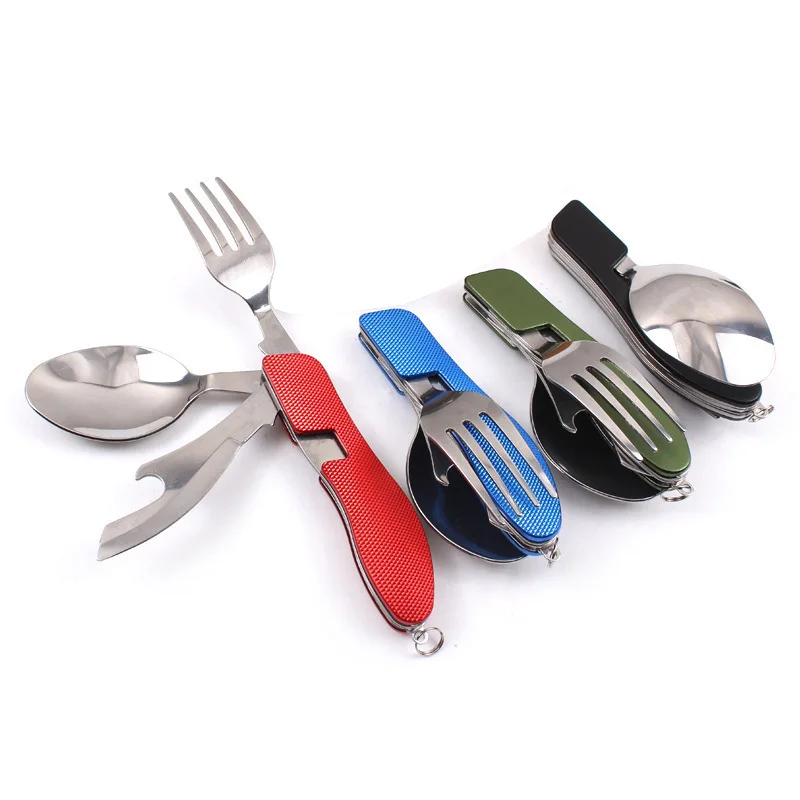 Camping Tableware Folding Spork Spoon Fork Knife Picnic Set Portable Tableware Travel Spoons Forks Knives Bottle Opener Outdoor Camping Tableware Folding Spork Spoon Fork Knife Picnic Set Portable Tableware Travel Spoons Forks Knives Bottle Opener Outdoor