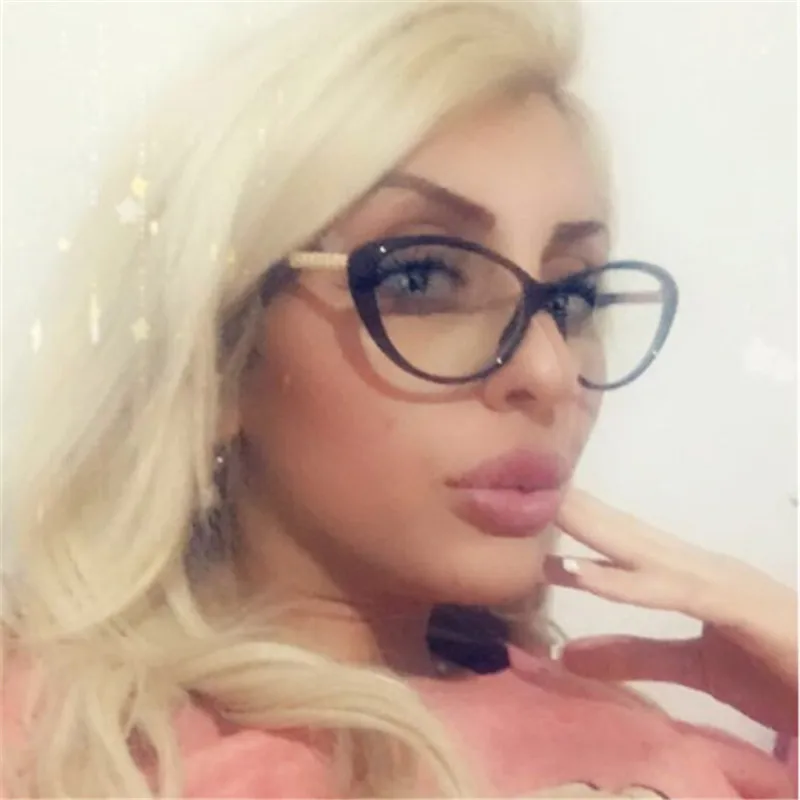 

2019 Spectacle frame cat eye Glasses frame clear lens Women brand Eyewear optical frames myopia nerd black red eyeglasses frame