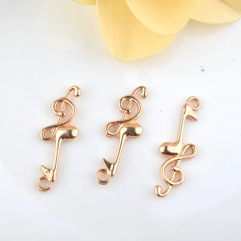 

8PCS 32*10MM Alloy Champagne gold Music symbol Charms Pendants Diy Jewelry Findings Accessories Wholesale