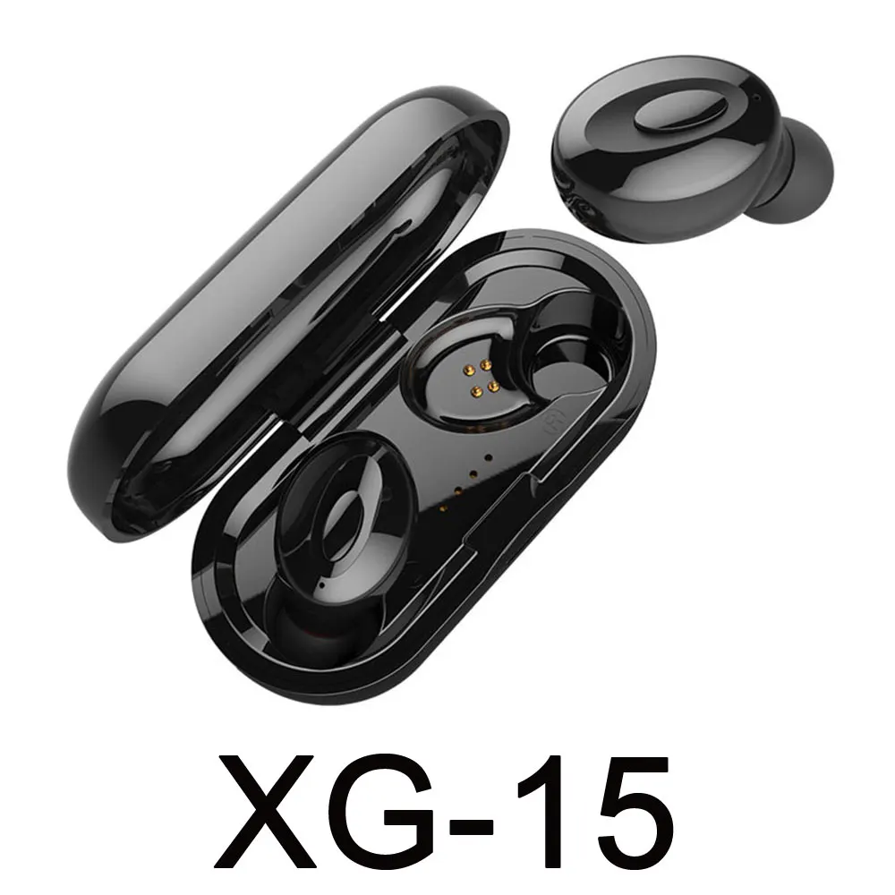 Orunjo XG-15 TWS Bluetooth наушники спортивные водонепроницаемые IPX5 наушники-вкладыши беспроводная гарнитура стереонаушники бас с затычки в уши для микрофона - Цвет: Черный