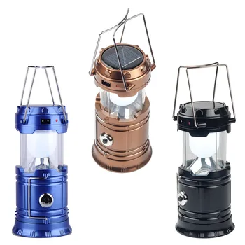 

Classic style 6 LEDs Rechargeable Hand Lamp Collapsible Solar Camping Lantern Tent Lights for Outdoor Lighting Hiking Camping