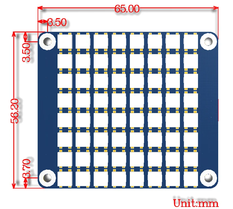 Истинный цвет RGB светодиодный головной убор (B) для Raspberry Pi, цветной дисплей, 8*8 Сетка RGB светодиодный, 256 регулируемые уровни яркости, 800 кбит/с