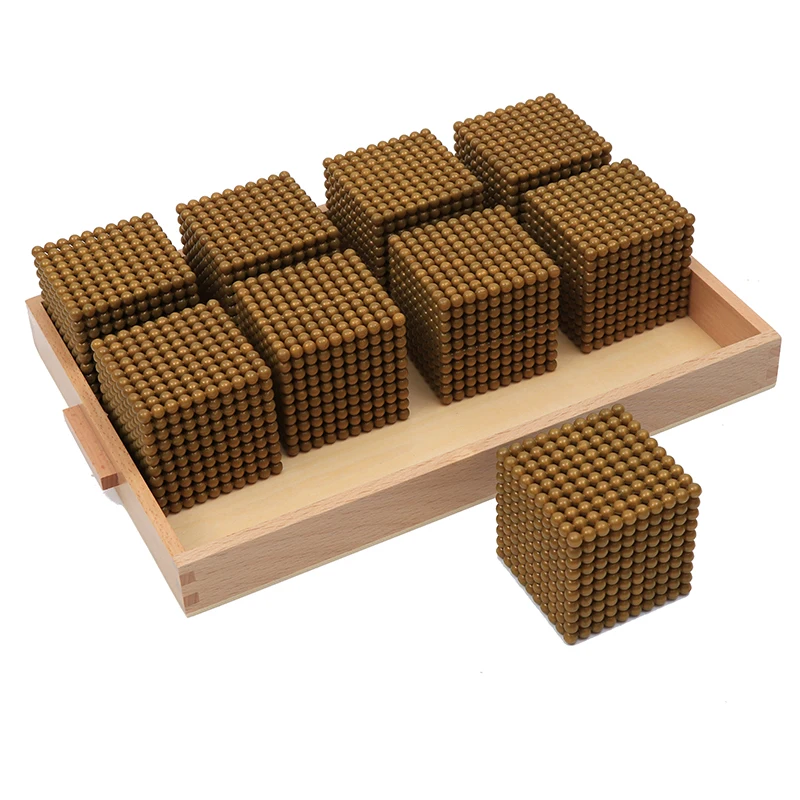 Montessori Kids Toy Baby Wood Golden Bead Materials Learning Educational Preschool Training