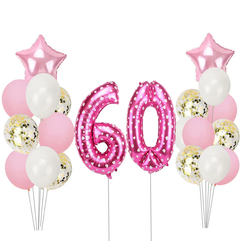 Lincaier 32 Inch 62 Cm 60th Birthday Gold Balloons Happy 60 Years