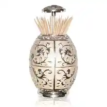 Роскошная Автоматическая Подставка Для Зубочисток яиц из сплава олова suitale для дома и ресторана