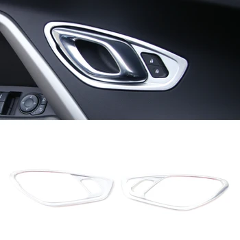 

ABS Plastic 2PCS Silver/Red/Blue Interior Door handle Cover Trim For 2016 2017 Chevrolet Camaro