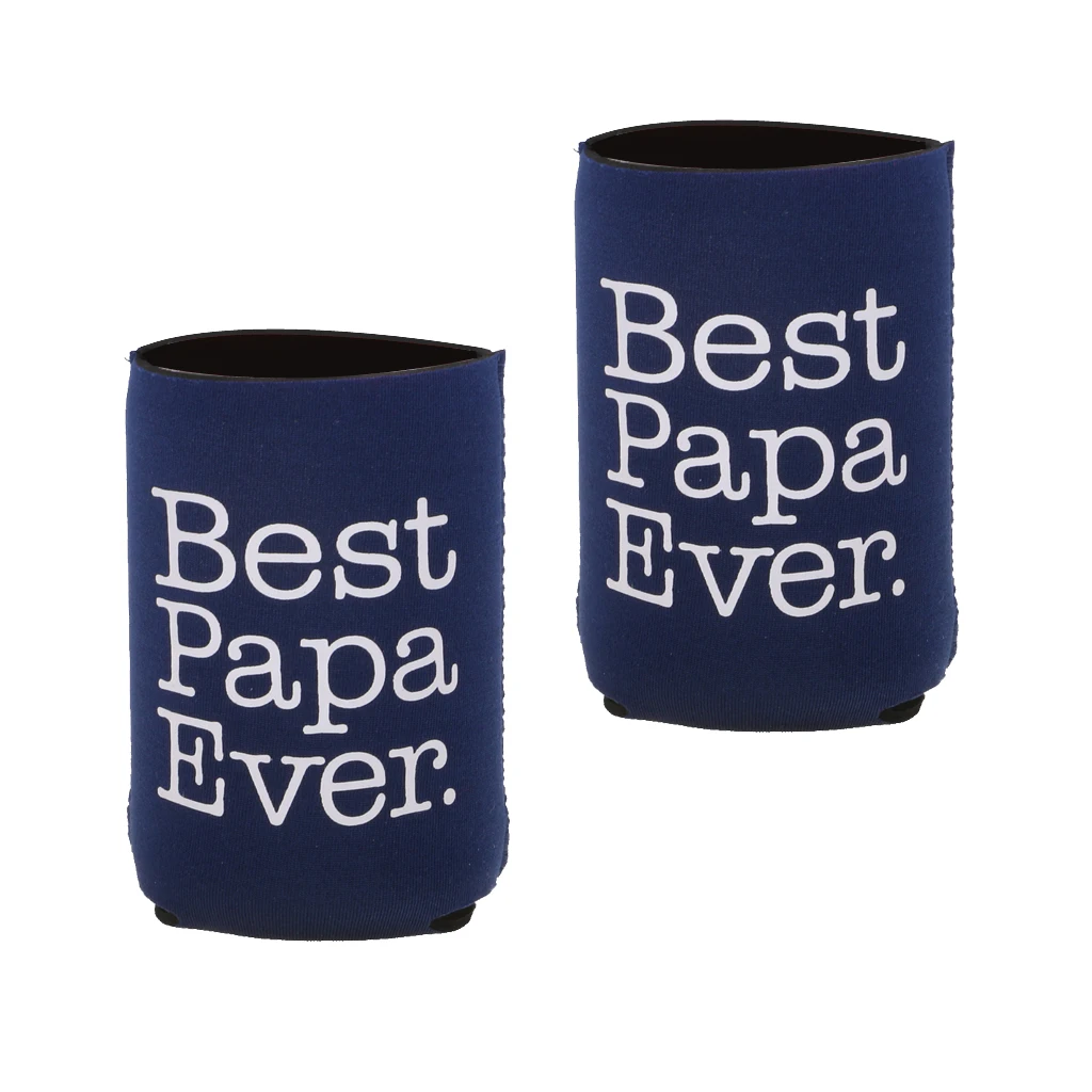 1 Pair of BEST PAPA EVER Bottle Beer Can Holder Cooler Party Favors Fathers Day Gift