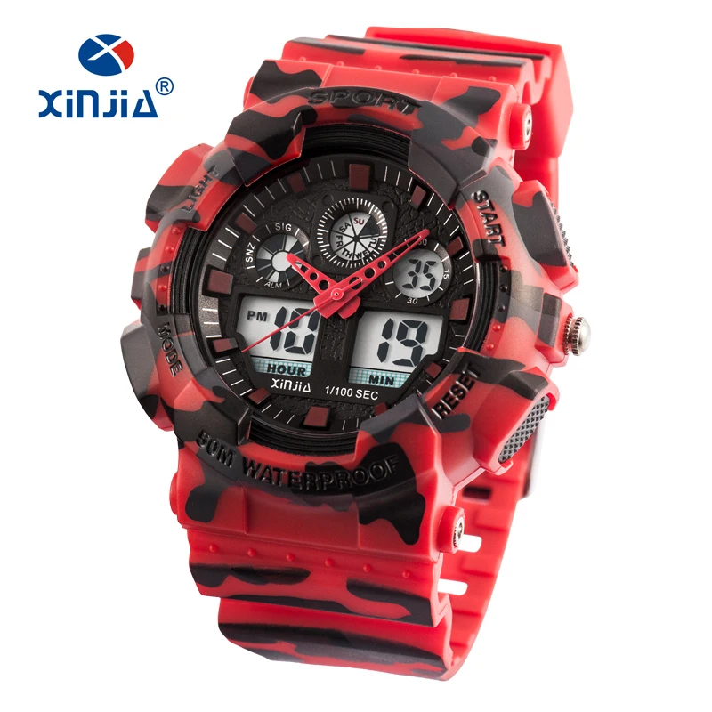 XINJIA Brand Style Japan Movement Military Shock Resistant Digital Watches Army Camouflage Sports LCD Men Outdoor Waterproof 2