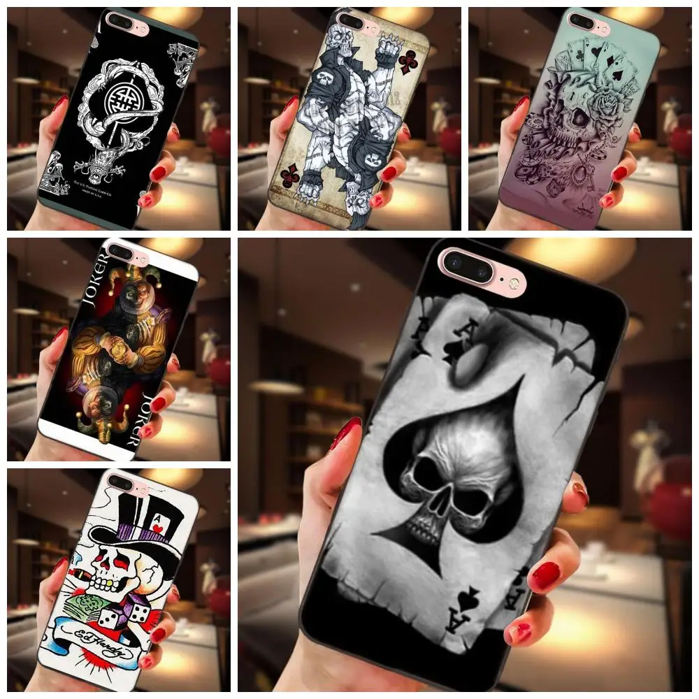 

TPU Protective Poker Skull Tatoo For Huawei Honor 5A 6A 6C 7A 7C 7X 8A 8C 8X 9 10 P8 P9 P10 P20 P30 Mini Lite Plus