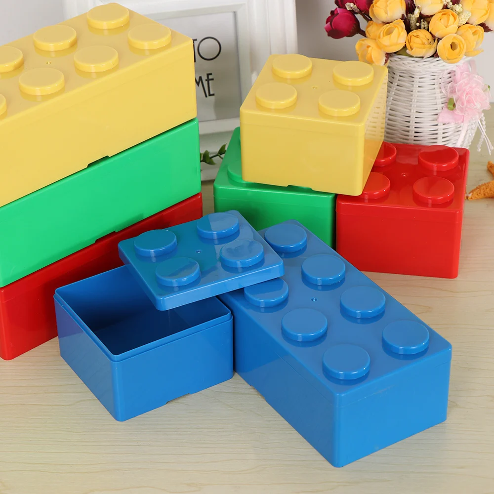 

LINSBAYWU Creative Storage Box Building Block Shaped Plastic Saving Space Box Super Imposed Desktop Handy Office House Keeping