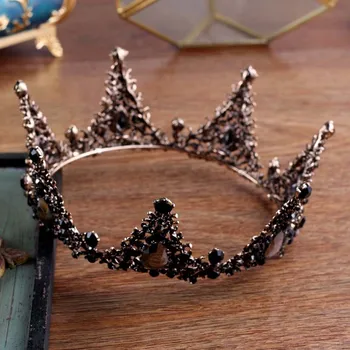

European Baroque Retro Rhinestone Bridal Hair Accessories Full Round Crystal Tiaras and Crowns Wedding Hair Jewelry Ornaments SL