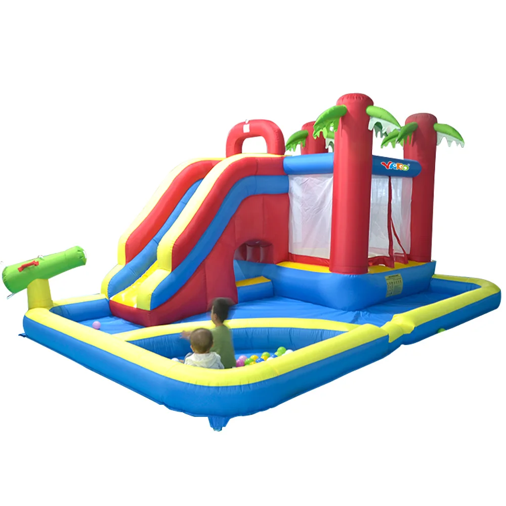 

YARD 3 In 1 Inflatable Bouncer Castle Slides Pool 4.7*3.1*2.3M Large Inflatable Bouncer Blower Christmas Gift Ship Express Door