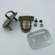 25 комплектов, запорный замок для кожаной сумки, чехол с застежкой, сумка+ двойной колпачок, Шпилька для застежки, сумка-кошелек, бронза