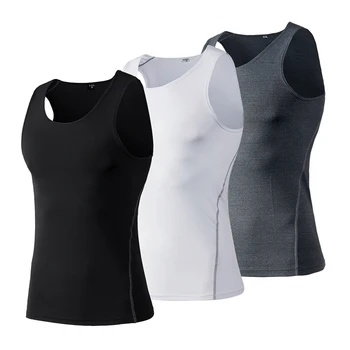 

YD Men's Vest Tops Quick Dry Fitness Athletic Running 3PCS Vest for Gym Fitness slim fit compression sports Running vests