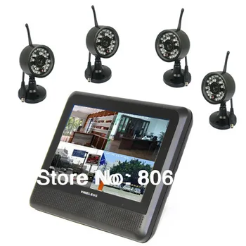 

2.4Ghz Digital 4CH Wireless waterproof Camera & QUAD TFT LCD DVR System with 32Gb TF Card Supported Drop Shipping Available