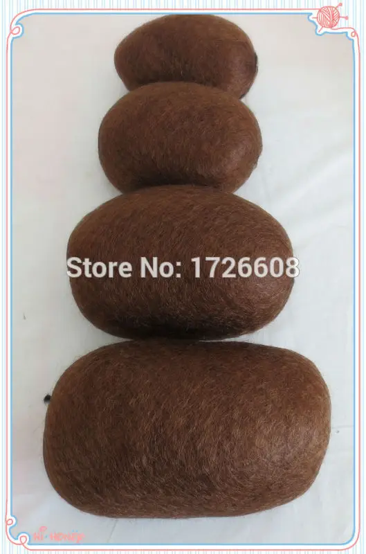 1pc Largest size round light brown hair padding women synthetic hair accessory hair stuffing fashion hairpiece updo free ship