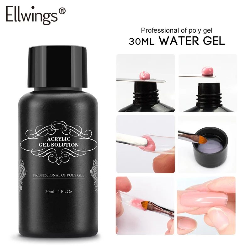 

Ellwings 30ml PolyGel Poly Gel UV Soak Off Nail Slip Solution Clear Nail Art Extension Nail Builder Tools