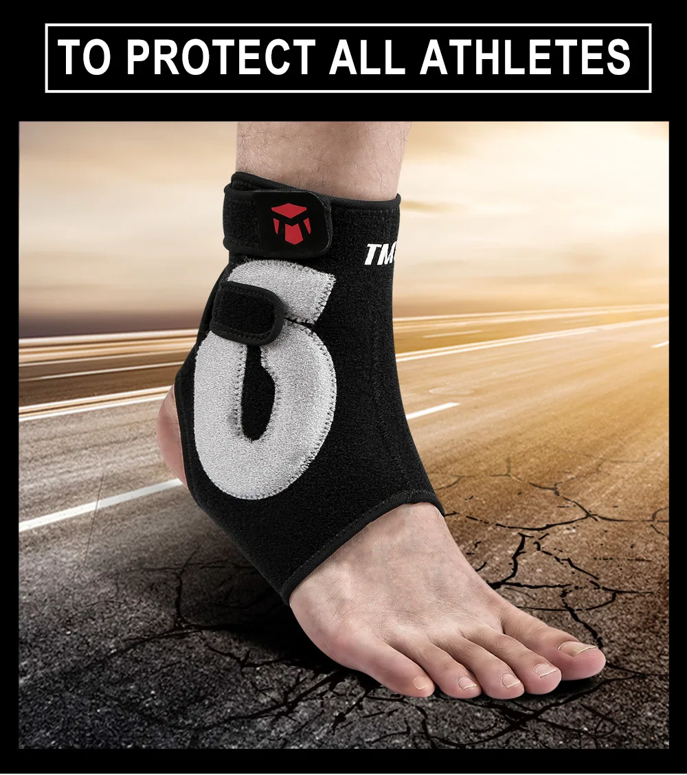 TMT поддержка лодыжки Тренажерный зал Бег Защита ног эластичный бандаж на щиколотку бандаж Черная защитная полоса Спорт Фитнес поддержка