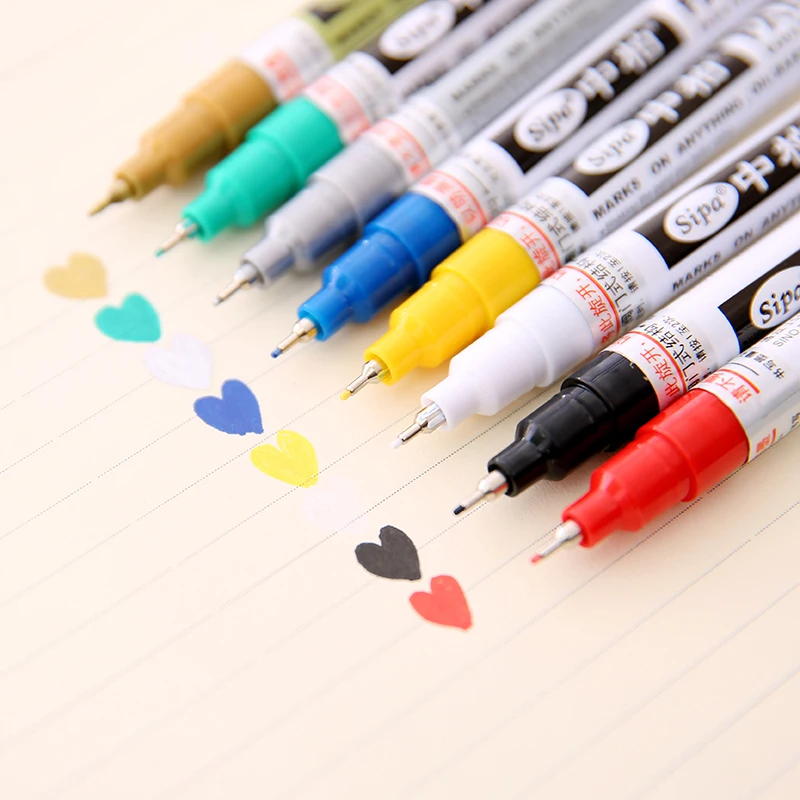 

1 PC Metallic Marker 8 Colors to Choose 0.7mm Extra Fine Point Paint Marker Non-toxic Permanent Marker Pen DIY Art Marker
